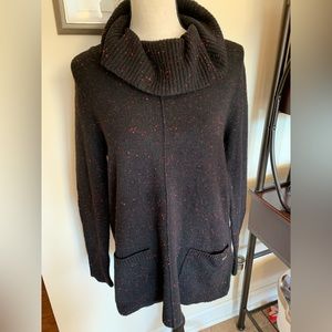 Calvin Klein turtleneck sweater - brown with red flecks; super cozy; EUC